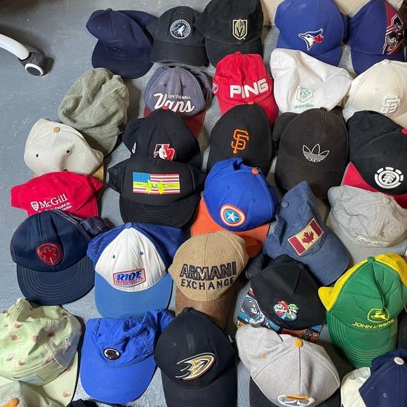 Mens 68 Sports Golf Baseball Caps Assorted Brands and Styles Bundle Lot - Picture 5 of 5
